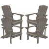 Flash Furniture Gray Poly Resin Adirondack 4 Pk 4-JJ-C14501-LTG-GG